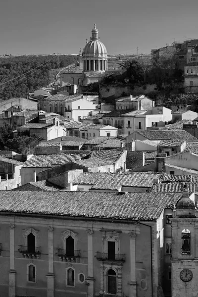 Italy Sicily Ragusa Ibla View Baroque Town George Cathedral Dome — Stock Photo, Image