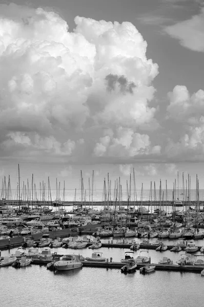 Italy Sicily Mediterranean Sea Marina Ragusa Ragusa Province Motor Boats — Stock Photo, Image