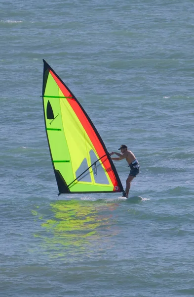 Italy Sicily Mediterranean Sea Marina Ragusa Ragusa Province Windsurfer Sea — Stock Photo, Image