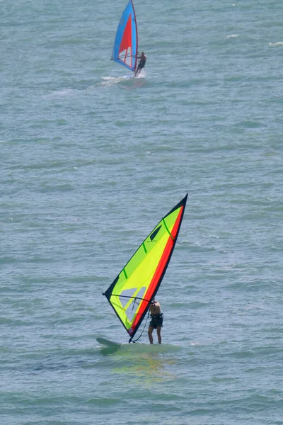 Italy Sicily Mediterranean Sea Marina Ragusa Ragusa Province Windsurfers Sea — Stock Photo, Image