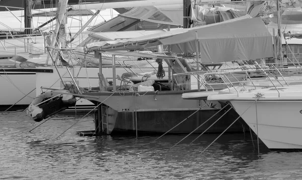Włochy Sycylia Morze Śródziemne Marina Ragusa Prowincja Ragusa Luksusowe Jachty — Zdjęcie stockowe