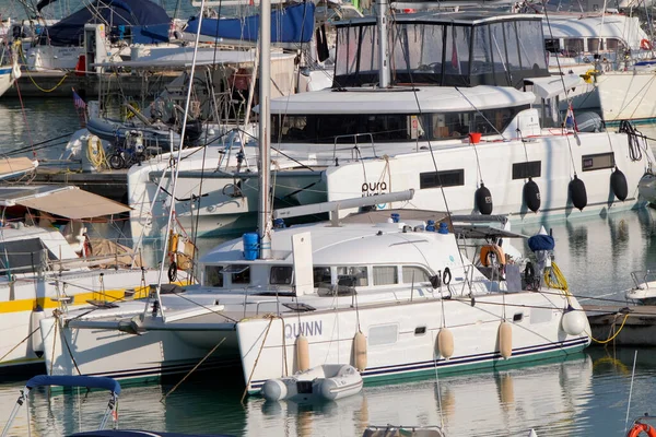Italien Sizilien Mittelmeer Marina Ragusa Provinz Ragusa Oktober 2022 Segelboote — Stockfoto