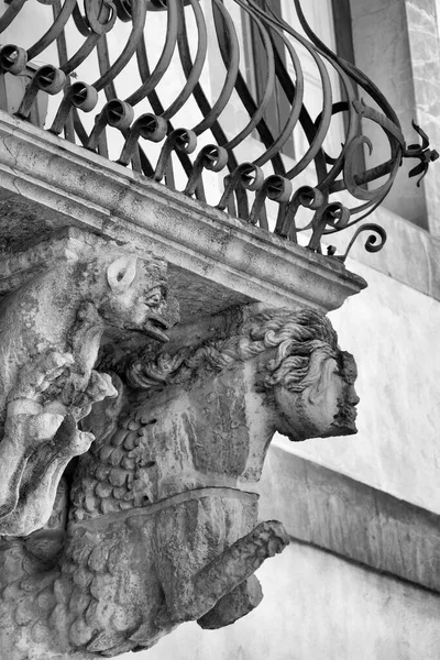 Italy Sicily Scicli Ragusa Province Unesco Baroque Fava Palace Facade — Stock Photo, Image