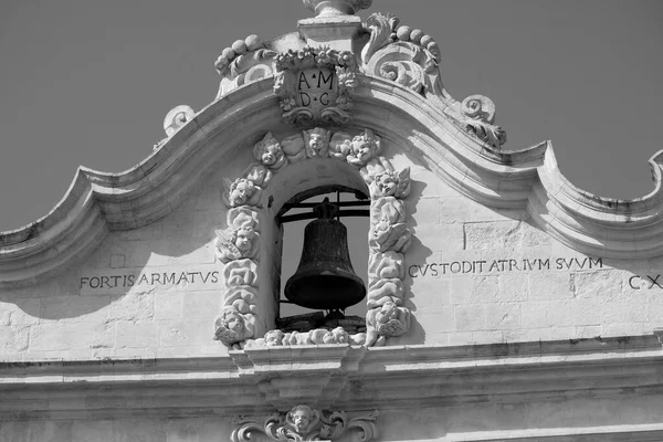 Italia Sisilia Scicli Provinsi Ragusa Gereja Bartolomeo Baroque Facade Bell — Stok Foto