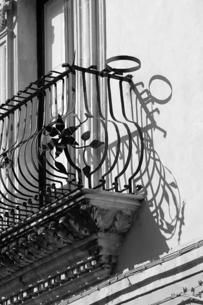 Italy Sicily Scicli Ragusa Province Facades Baroque Buildings Mormino Penna — Stock Photo, Image