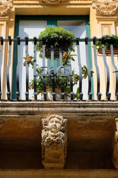 Italy Sicily Scicli Ragusa Province Facades Baroque Buildings Mormino Penna — Stock Photo, Image