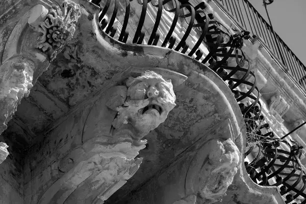 Italie Sicile Scicli Province Raguse Façade Baroque Palais Beneventano Avec — Photo