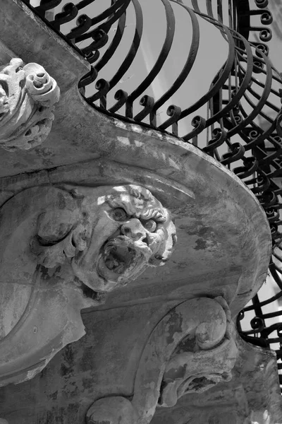 Itálie Sicílie Scicli Provincie Ragusa Barokní Fasáda Paláce Beneventano Ornamentálními — Stock fotografie