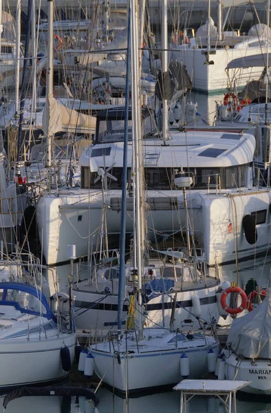 Italien Sizilien Mittelmeer Marina Ragusa Provinz Ragusa Oktober 2022 Luxusyachten — Stockfoto