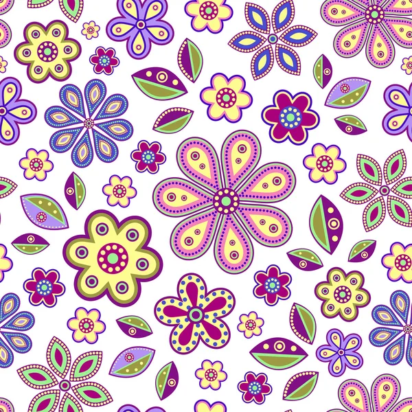 Sans couture avec des fleurs colorées — Image vectorielle