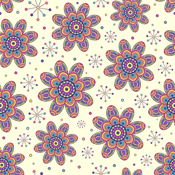 Seamless pattern with colorful flowers — Stock Vector