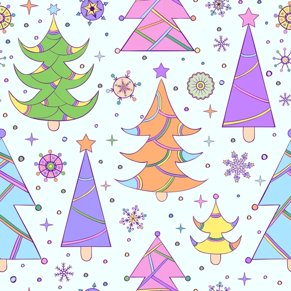 Seamless pattern with abstract christmas tree — Stock Vector