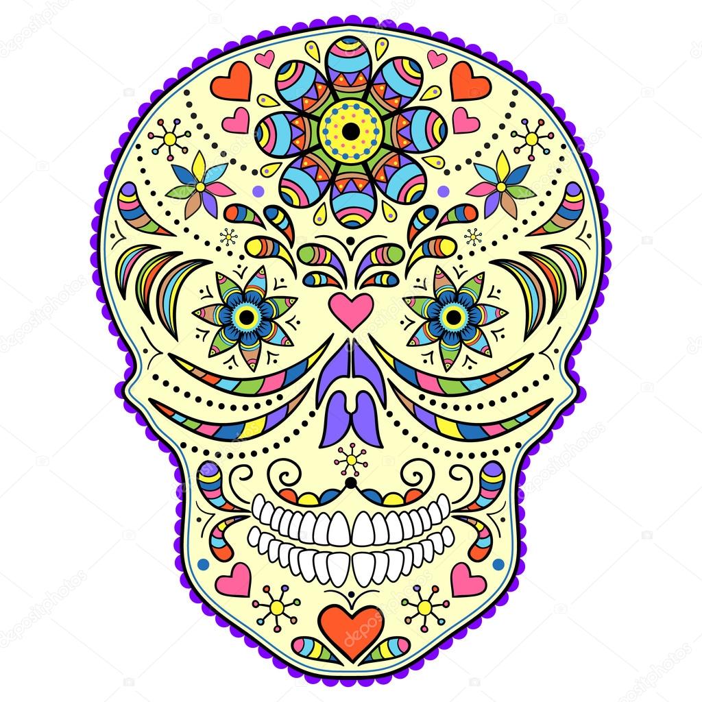 Abstract colorful skull