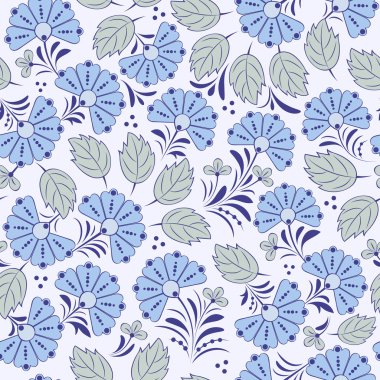 Soyut çiçeklerle kusursuz desen