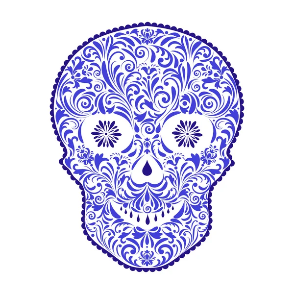 Calavera floral abstracta — Vector de stock