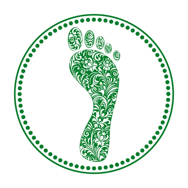 Floral human footprints — Stock Vector
