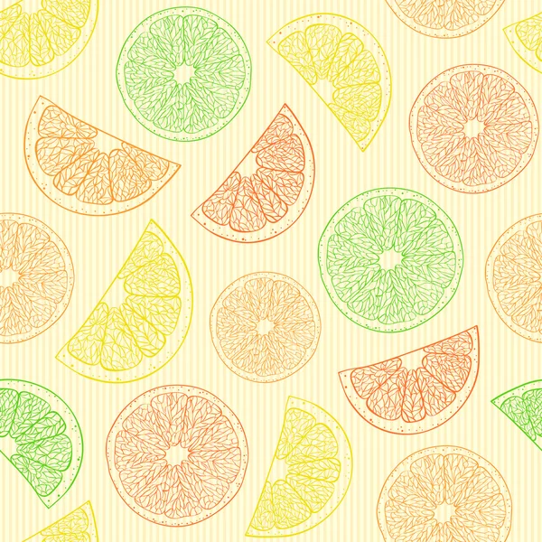 Naadloze patroon met abstracte sinaasappelen — Stockvector