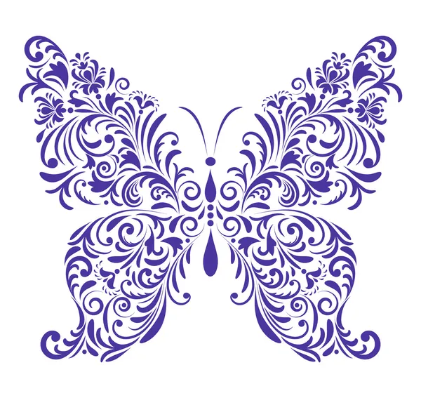 Abstraktní květinové motýl — Stockový vektor