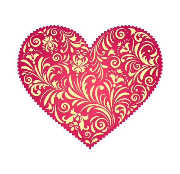 Floral valentine hart — Stockvector