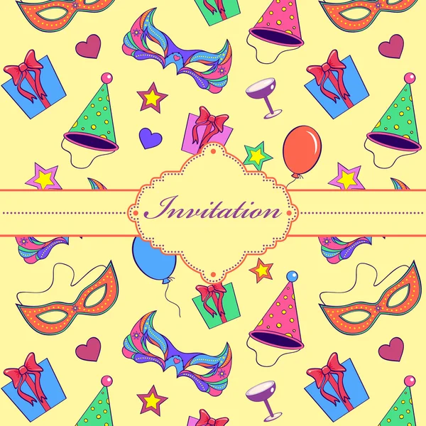 Carte d'invitation colorée — Image vectorielle