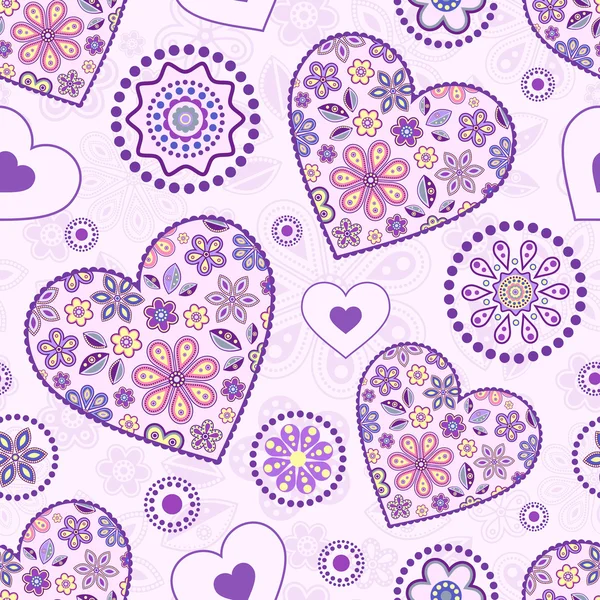 Seamless pattern with abstract hearts — Stock Vector