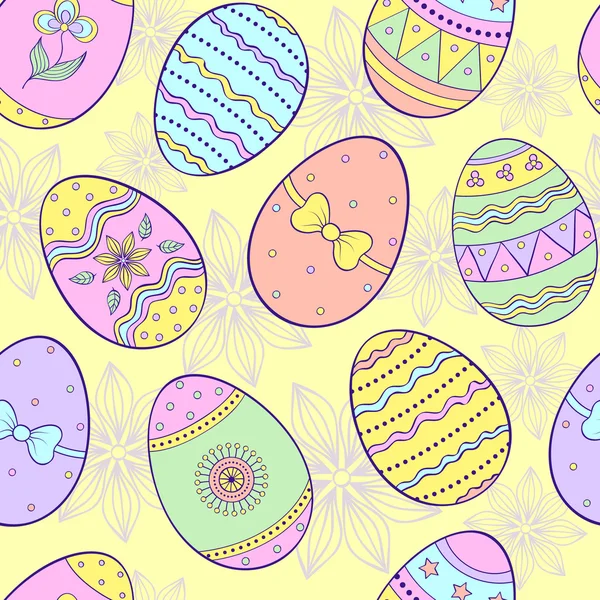 Zökkenőmentes minta húsvéti tojásokkal — Stock Vector