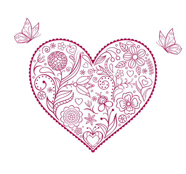 Floral valentine heart