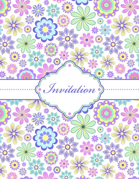 Carte d'invitation florale — Image vectorielle