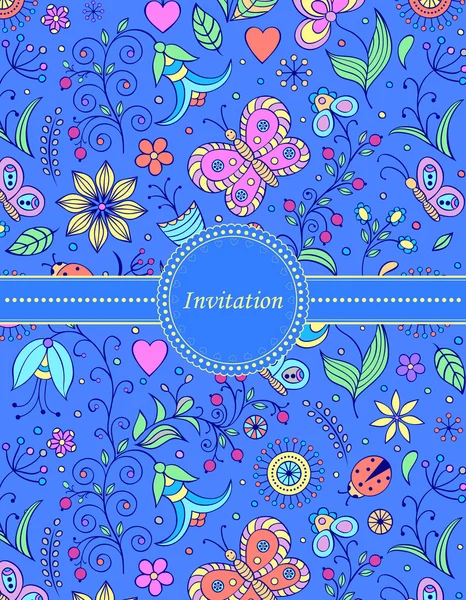 Carte d'invitation colorée — Image vectorielle