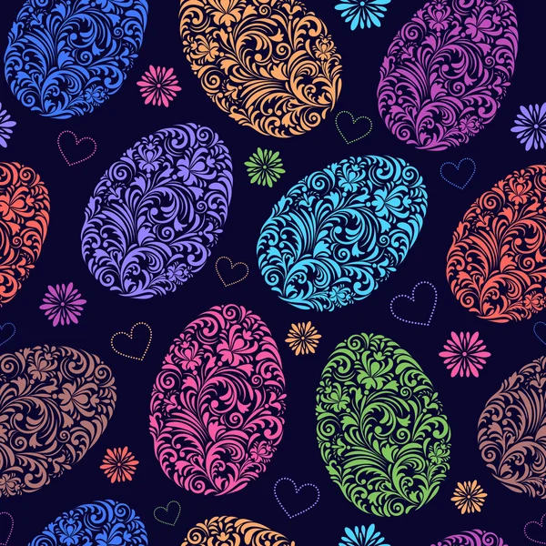 Seamless pattern with easter eggs — Stock Vector