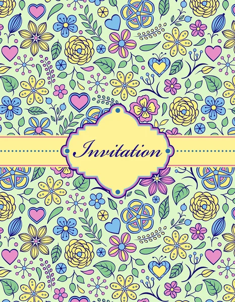 Carte d'invitation florale — Image vectorielle
