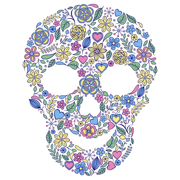 Floral skull — Stock Vector