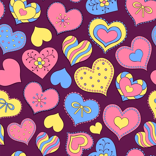 Coeurs de Saint-Valentin colorés — Image vectorielle