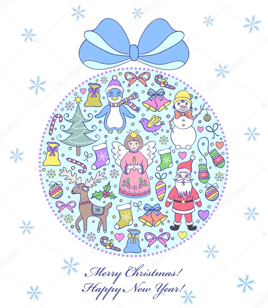 Colorful christmas card