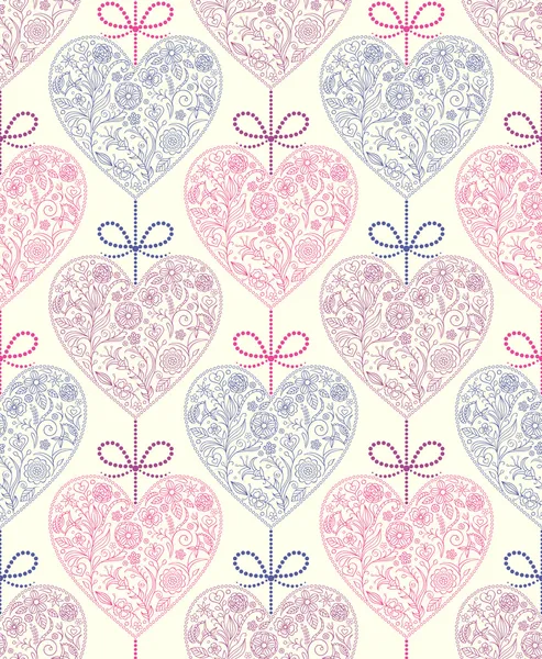 Pattern with abstract hearts — Stock Vector