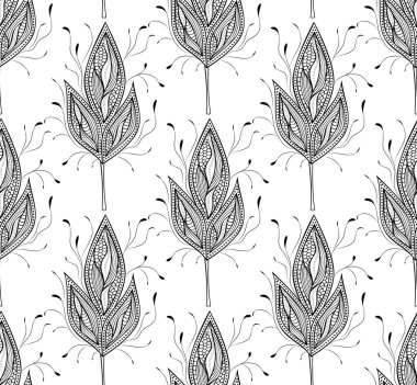 Soyut yapraklarla kusursuz desen