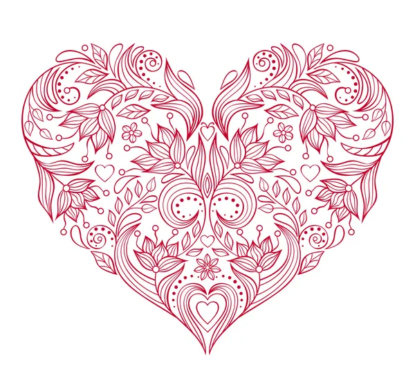 Blommig valentines hjärta — Stock vektor