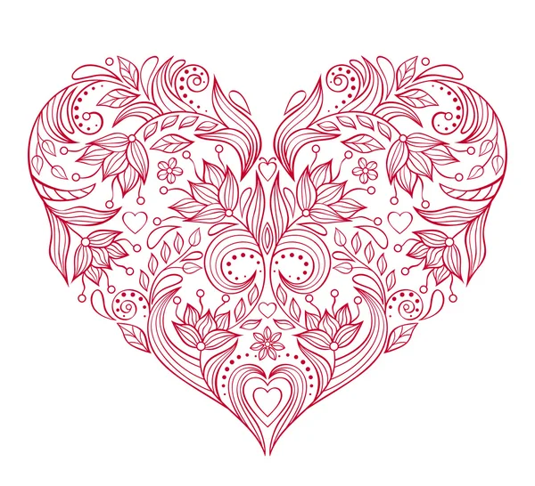 Floral valentines heart — Stock Vector