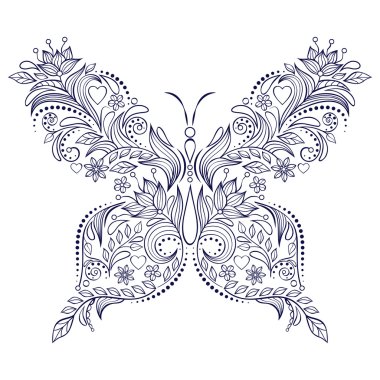 soyut çiçek kelebek