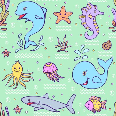 okyanus hayvanlar ile Seamless Modeli