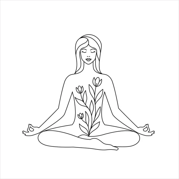 Femme en position de lotus — Image vectorielle