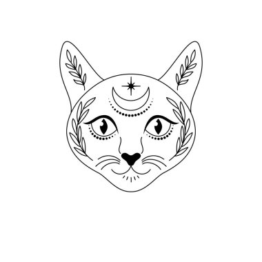 Kedi kafası sanat tarzında.