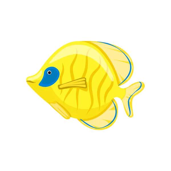 Pesce giallo ai cartoni animati stile — Vettoriale Stock