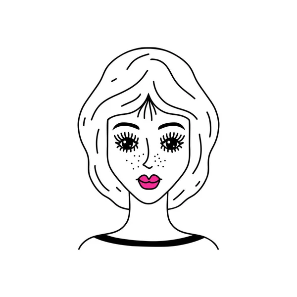 女性の顔のドアスタイル — ストックベクタ