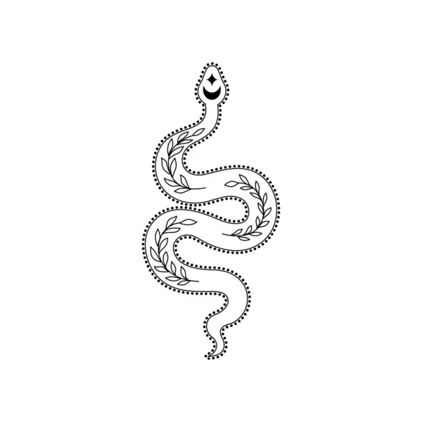 Serpiente mística en estilo garabato — Vector de stock
