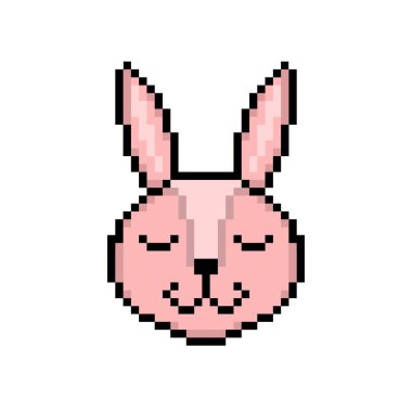 Piksel sanat tarzında tavşan kafası