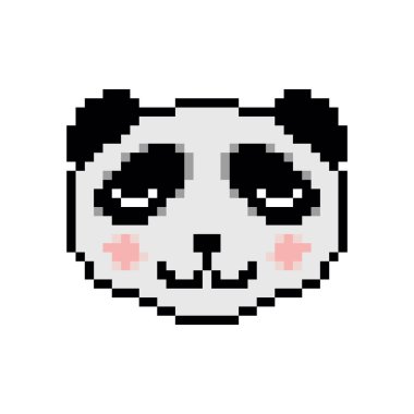 Piksel resim tarzında panda.