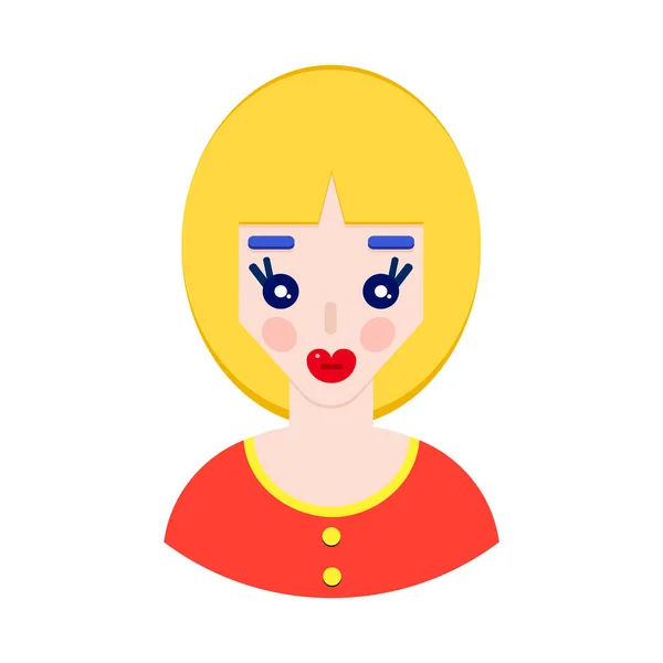 平面形式の女性の顔 — ストックベクタ