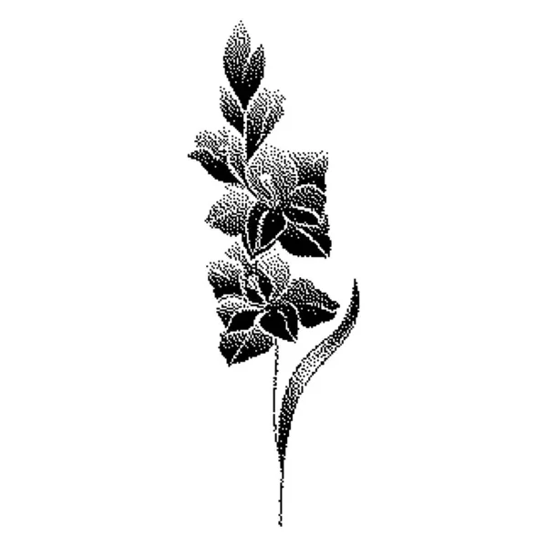 Flor de gladiolo con efecto de mapa de bits — Vector de stock