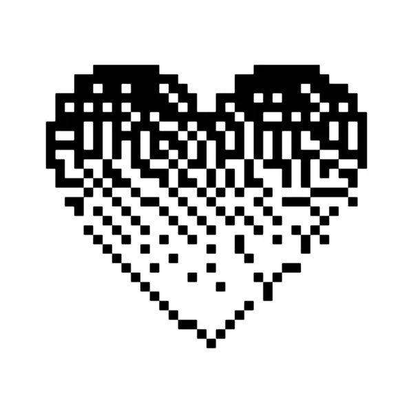 Forma a cuore con effetto bitmap retrò — Vettoriale Stock